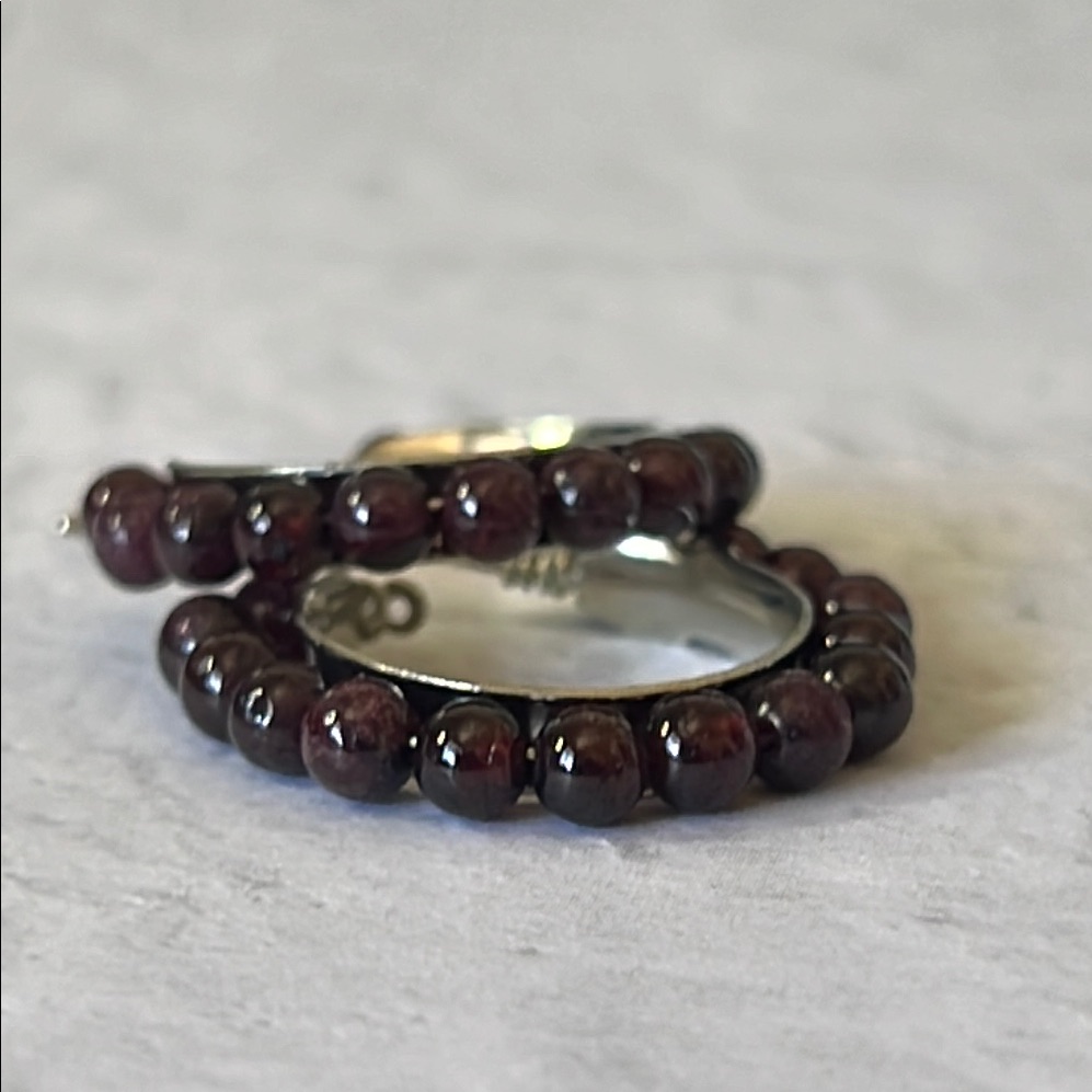 Elegant Garnet Hoop Earrings 38$